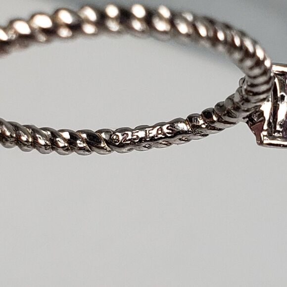 Amethyst Teardrop Faceted Sterling Silver 925 Signed FAS Ring Size 7 - Picture 12 of 16